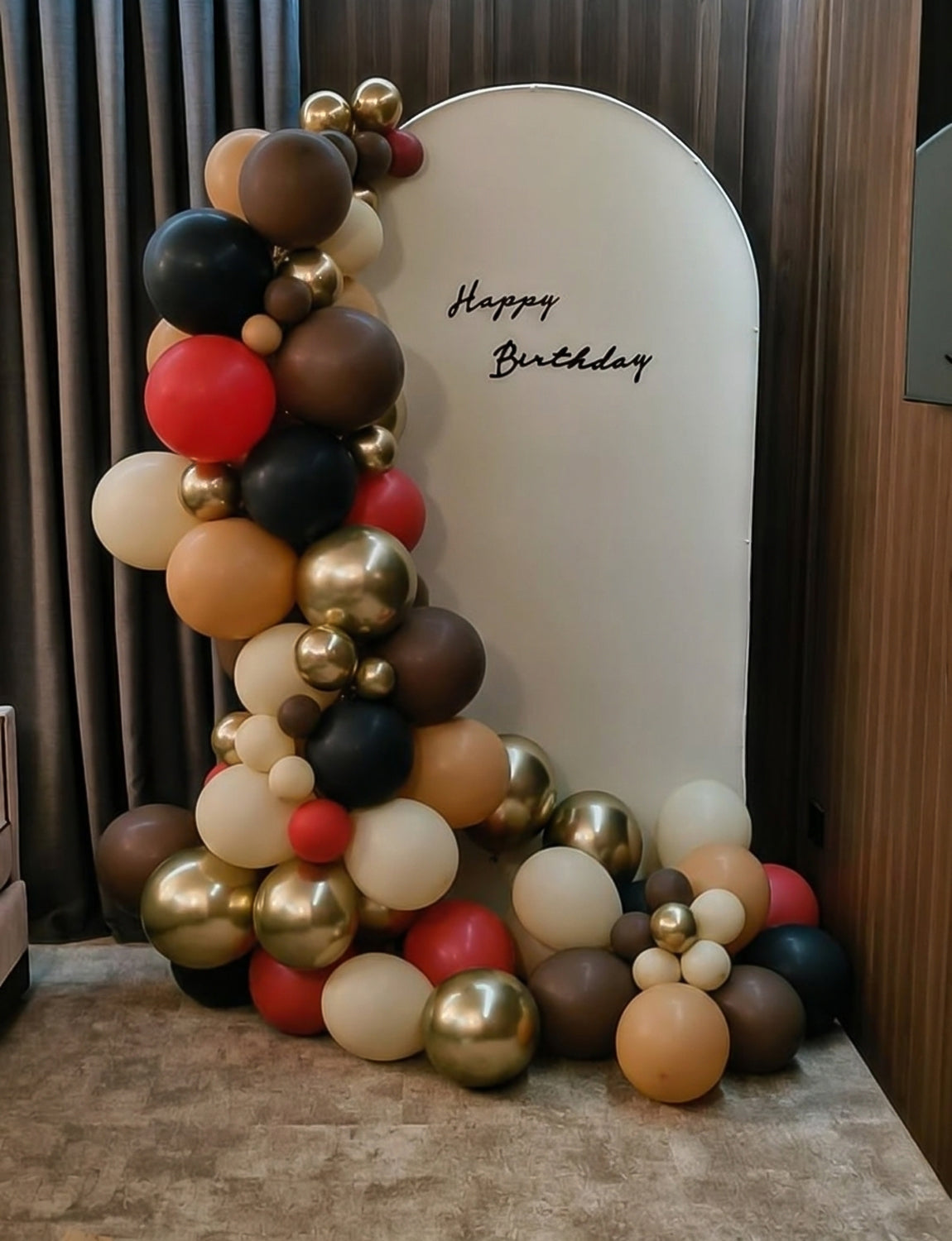 Double Stuffed Fall Balloon Arch Kit, 148 Pcs Pre-Nested Balloons | Moody Berry Latex Balloons in Burgundy, Brown, Sand White and Gold for Fall, Thanksgiving, Wedding, Halloween, Birthday Decor