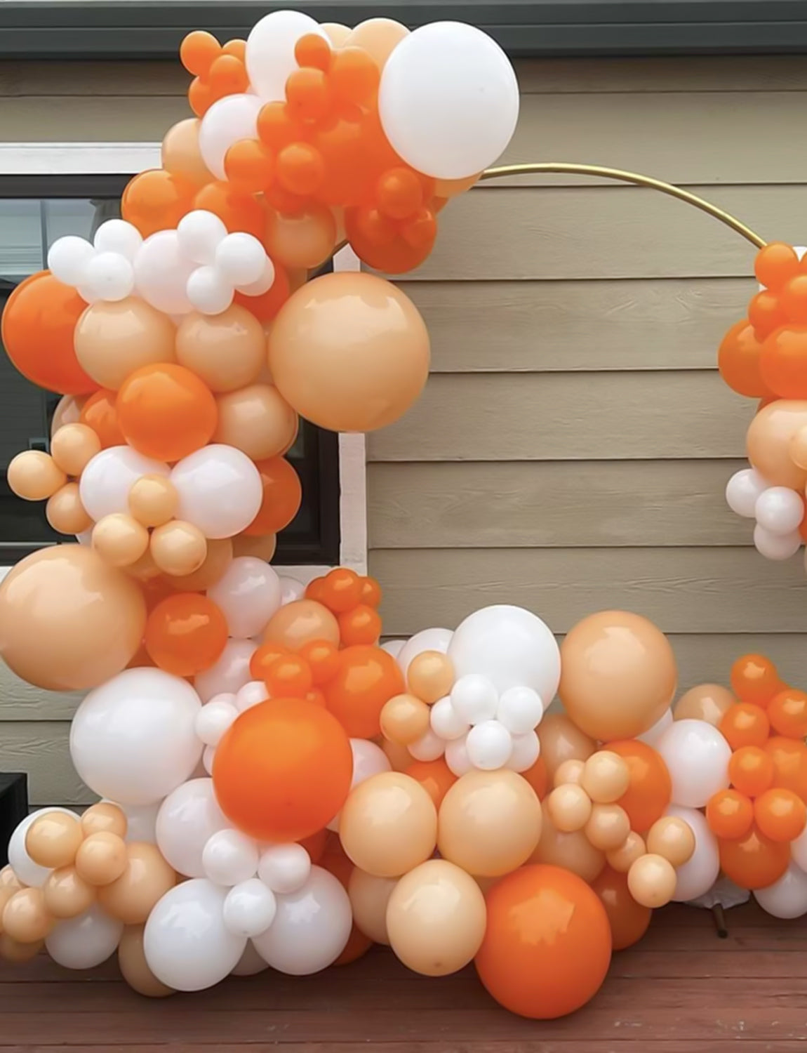Orange and White Balloons, 12 Inch Fall Balloons for Birthday Decor | 50 PCS Orange and White Thanksgiving Balloons for Fall Theme Celebration, Baby Shower, Thanksgiving, Harvest Party Decoration